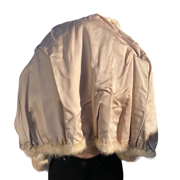 Vintage Two-toned Genuine Mink Fur Jacket L - Picture 5 of 5